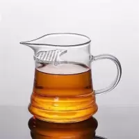月牙过滤公道杯耐热绿茶公杯月牙滤网泡茶壶花茶办公玻璃杯茶具 透明把公道杯