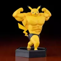 宠物小精灵gk肌肉猛男show皮卡丘小火龙杰尼龟妙蛙种子手办模型 中号肌肉皮卡丘