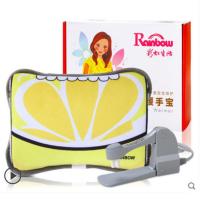 彩虹暖手宝充电式暖宝热水袋电热电暖宝暖肚子毛绒暖腰宝注水暖宫 TB24-18NM电热暖手宝(柠檬)