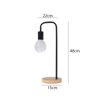 北欧创意学习简约床头护眼led台灯卧室书桌实木质小台灯护眼灯 黑色