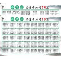 小学生必背古诗75首拼音版挂图一年级语文墙贴唐诗宋词拼音字母表 60X90cm(PP背胶2张)