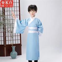 古装汉服儿童男童古代大臣学生中国风书童国学服幼儿孔子演出服装 白领图片款套装 100cm
