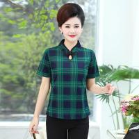 印花短袖女连衣裙中老年妈妈夏季套头套装大码宽松假两件旗袍裙子 绿色短袖 5XL建议150-170