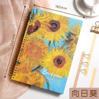 b5笔记本本子加厚16k简约ins风线圈本子网格本大学生A4记事本批发 向日葵-梵高名画