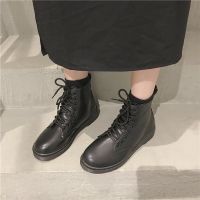 2021新款马丁靴女夏天穿透气学生黑色短靴女英伦风机车靴百搭复古 普通平底无拉链 35 标准码