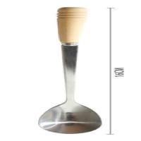 圆形通用带顶杯盖木质马克杯陶瓷玻璃杯盖杯勺子实木勺柄不锈钢 驼色