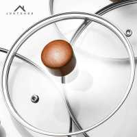 通用可视钢化玻璃锅盖16 18 20 22 CM炒锅汤锅蒸锅盖 18cm 木滴锅盖