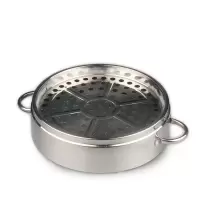 全不锈钢蒸笼20厘米 蒸屉小笼包蒸饺子笼盖 沙县小吃设备餐具商用 不锈钢蒸笼(不锈钢柄)