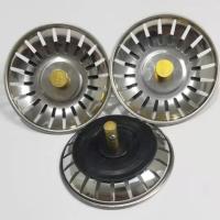 老式家用水槽过滤器厨房水池洗碗洗菜提篮过滤地漏不锈钢封水盖 不锈钢胶皮地漏 1个装