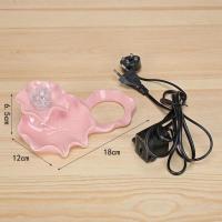 陶瓷小型鱼缸创意礼物招财流水喷泉家居饰品加湿器桌面办公室摆件 粉红色上部分19不含鱼缸 中等