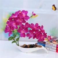 蝴蝶兰仿真花套装盆景样板间办公桌摆设新房布置假花装饰品花艺 司南盆沧兰深紫盆景
