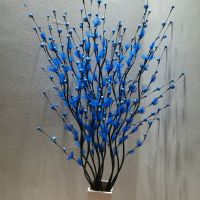 叶脉仿真干花假花束客厅落地摆件家居室内装饰花永生花插花花艺 蓝蝴蝶飞不加瓶