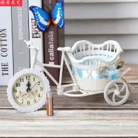 仿真花车盆栽卧室桌面茶几餐桌花艺装饰假花满天星玫瑰雏菊小花车 [钟表小花车颜色随机]不带花