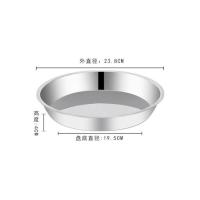 304不锈钢糕盘加厚圆盘年糕凉皮制作模具家用平底不粘盘凉皮锣锣 [304]24cm[特厚糕盘]