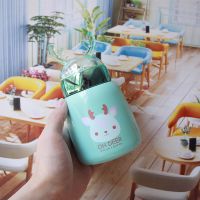 可爱女学生水杯韩版少女心小清新保温杯小巧大肚杯个性亮片随手杯 绿色小鹿大肚杯300ML送杯刷