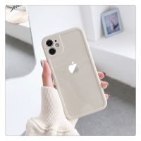 简约苹果12手机壳xr硅胶x防摔iPhone11/8/7plus情侣xsmax保护套xs 直边光面[古董白] 苹果se2