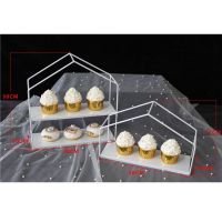 欧式婚礼布置甜品台摆件套装下午茶点心盘蛋糕托盘展示架茶歇摆台 白色房子一层