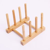 [简约时尚]辉味竹架厨房置物架盘架书架碗碟架沥水架书架水杯架 小号竹盘架[3格]1件