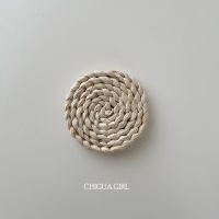 ins风日式简约手工编织玉米皮餐垫圆形草编隔热垫防烫垫子砂锅垫 小号11cm圆