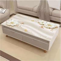 塑料茶几桌布防水防烫防油软玻璃不透明pvc茶几垫桌子垫印花免洗 AZB33白色立体梨花 40*60cm