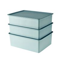 撞色内衣收纳盒袜子文胸内裤杂物整理学生宿舍简约家用储物收纳盒 浅蓝 (不带盖)文胸盒无格
