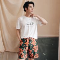 情侣泳衣套装复古绿比基尼三件套裙式性感分体泳装女ins风沙滩裤 男款上衣 M