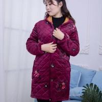 加厚大码罩衣男女加大加肥罩衫厨房围裙加绒工作服200斤男女外套 枣红富贵花(加厚) 3XL(适合体重90-130斤)