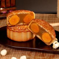 广式蛋黄白莲蓉味月饼礼盒装豆沙中秋节双黄散装老式手工传统送礼 蛋黄莲蓉味月饼散装4个(纸盒装)