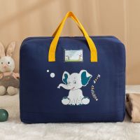 幼儿园被子收纳袋衣服行李搬家打包袋装儿童棉被褥整理储物袋卡通 藏青小象 小号[45CM*19CM*39CM]