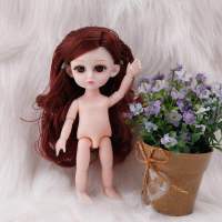 芭比娃娃新款8分17厘米现代时尚换装裸娃3D立体真眼13关节 A款女孩单个装 裸娃不带服饰