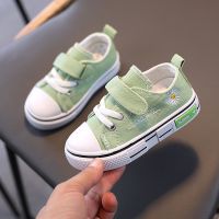 2021儿童新款小雏菊帆布鞋男童软底女童韩版布鞋童鞋鞋子板鞋潮 [B08小雏菊]绿色 21码内长13cm