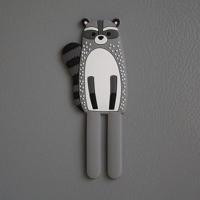 冰箱贴磁贴挂钩北欧INS装饰动物吸铁石磁贴卡通可爱创意磁性挂钩 浣熊