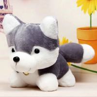 仿真哈士奇公仔毛绒玩具二哈小狗狗抱枕玩偶儿童娃娃节日礼物可爱 灰色哈士奇 25厘米
