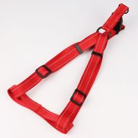 中型犬大型犬金毛拉布拉多哈士奇遛狗绳子狗链子狗狗牵引绳狗项圈 反光胸背带(大红) 小号(建议体重16-32斤)