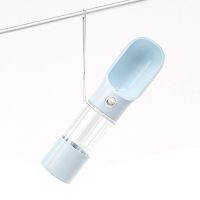 遛狗外出水壶便携式水杯猫咪喝水狗狗喂水户外用品宠物随行水粮杯 蓝色_