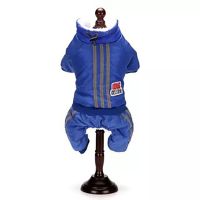 狗狗衣服秋冬装宠物棉服泰迪大队长棉衣新款中小型犬四脚加厚保暖 蓝色 S[背长20内/2.5-4斤]