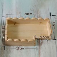 仓鼠平台二层带楼梯花枝鼠刺猬龙猫47笼站台60笼实木踏板仓鼠玩具 小号围栏平台不含梯子 实木款