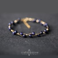 蓝砂石手链黑曜石手工ins原创手串男女情侣款闺蜜助学业学生礼物 [星空]蓝砂石