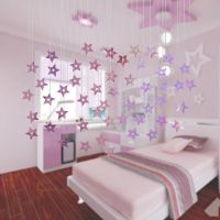 浪漫雨丝吊坠五角星亮片挂件房间布置装饰品少女心天花板空中吊饰 粉色星全部大片50片+雨丝(无胶点)