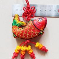 双面刺绣年年有鱼风铃铛挂件diy手工材料包房间女生卧室生日礼物 小金鱼刺绣挂件一个