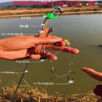 湖南浏阳钩自动钓鱼钓组野钓便携手线地插带弹簧铃铛不锈钢地插 浏阳钩自动钓鱼钓组1套