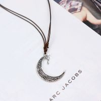 复古小清新森系极简项链 民族风鹿角吊坠情侣百搭长款毛衣链配饰 云画月光