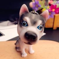 哈士奇小狗钥匙扣铃铛挂件韩国可爱钥匙链圈绳二哈狗创意礼物男女 单个哈士奇