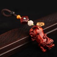 貔貅钥匙扣紫檀木质雕刻男女创意包挂饰招财平安汽车钥匙链挂件 福禄貔貅