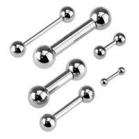 钛钢乳头环系带环粗杠铃乳钉乳环阴环短款男女穿刺饰品舌钉防过敏 粗1.6mm 长10mm 球6mm