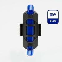 自行车灯喇叭套装USB充电多功能防水夜骑强光高亮山地车装备 USB激光车尾灯(蓝色)