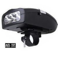 山地自行车灯单车USB充电带喇叭自行车前灯夜骑手电铃铛骑行装备 前灯带喇叭[电池款黑色] 默认