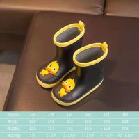 儿童雨衣幼儿园小学生男童女童小黄鸭宝宝防水全身斗篷式雨披套装 黑色小鸭子雨鞋(内长大0.5cm) 130建议脚长12.5