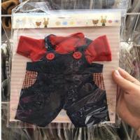 砂糖兔太子兔公仔衣服替换萌萌小兔子毛绒玩具裙子SD/BJD娃衣[9月28日发完] 红衣蓝背带裤 30厘米兔子衣服