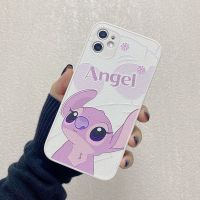 史迪仔iPhone11手机壳苹果12promax保护套x/xr/xs卡通7/8plus侧边 [包边 粉底史迪仔] 11p